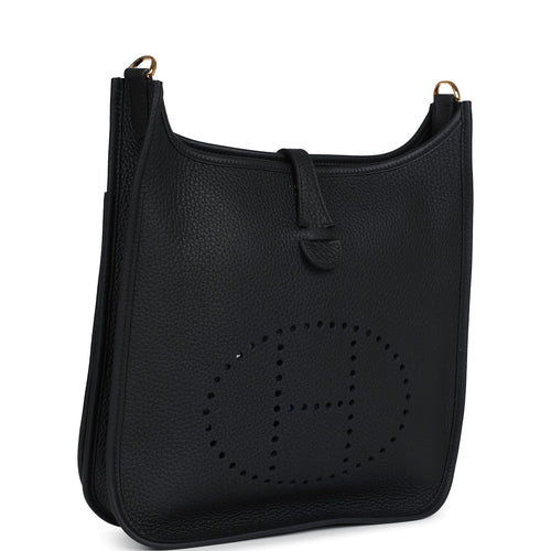 Hermes Evelyne III PM Black Clemence Gold Hardware