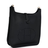 Hermes Evelyne III PM Black Clemence Gold Hardware