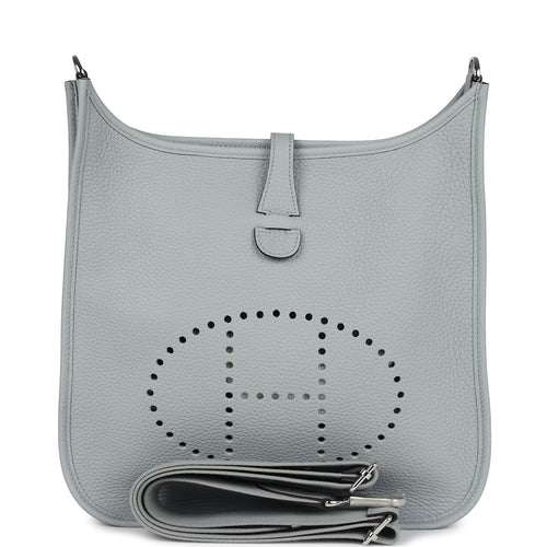 Hermes Evelyne III PM Bleu Glacier Clemence Palladium Hardware