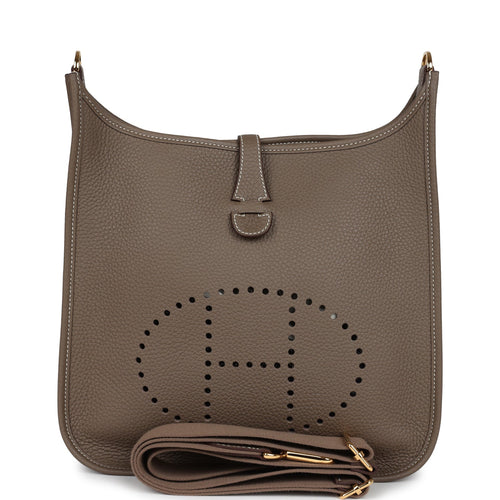 Hermes Evelyne III PM Etoupe Clemence Gold Hardware