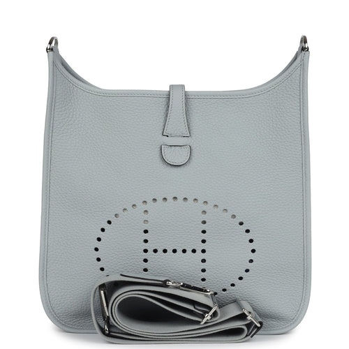Hermes Evelyne III PM Bleu Glacier Clemence Palladium Hardware