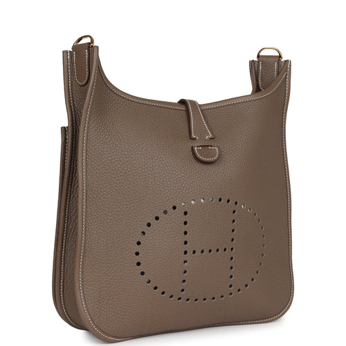 Hermes Evelyne III PM Etoupe Clemence Gold Hardware