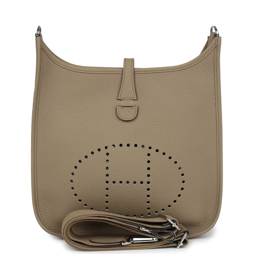 Hermes Evelyne III PM Beige Marfa Clemence Palladium Hardware
