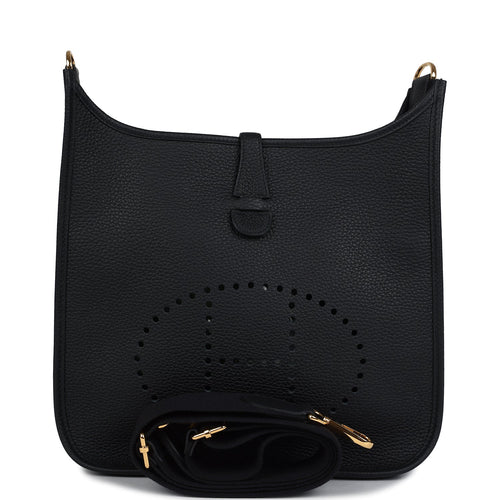 Hermes Evelyne III PM Black Clemence Gold Hardware