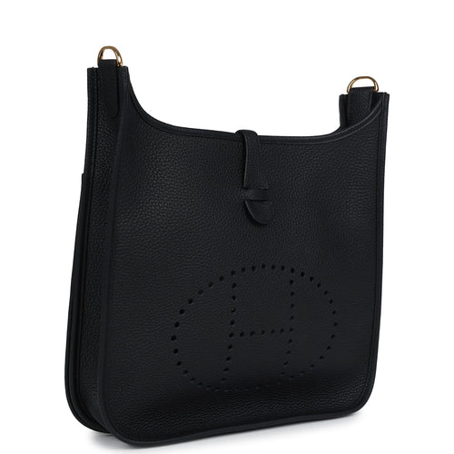 Hermes Evelyne III PM Black Clemence Gold Hardware