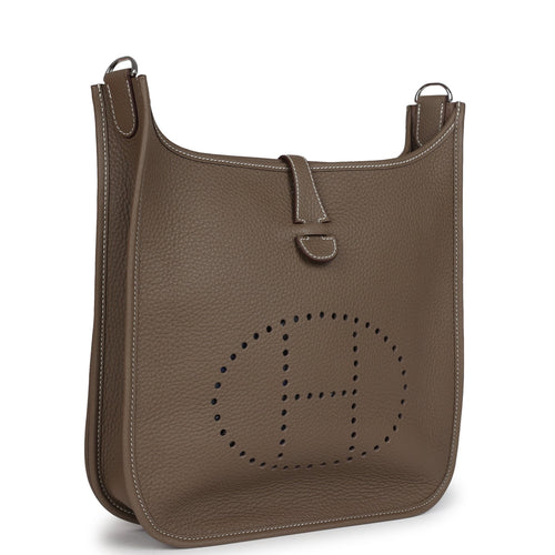 Hermes Evelyne III PM Etoupe Clemence Palladium Hardware