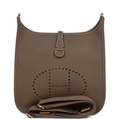 Hermes Evelyne III PM Etoupe Clemence Gold Hardware