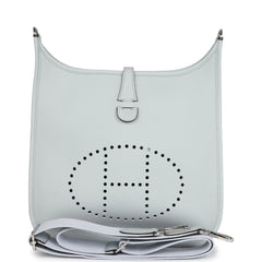 Hermes Evelyne III PM Clemence Bleu Pale Palladium Hardware