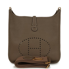 Hermes Evelyne III PM Etoupe Clemence Gold Hardware