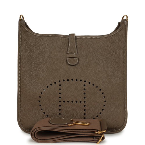 Hermes Evelyne III PM Etoupe Clemence Gold Hardware