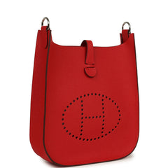 Hermes Evelyne Sellier TPM Rouge Radieux Epsom Palladium Hardware