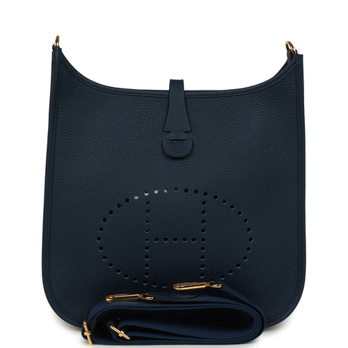 Hermes Evelyne III PM Bleu De Prusse Clemence Gold Hardware