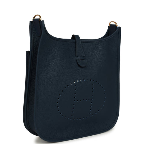 Hermes Evelyne III PM Bleu De Prusse Clemence Gold Hardware
