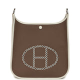 Hermes Neo Evelyne PM Etoupe Officier Canvas and Gris Pale Swift Palladium Hardware