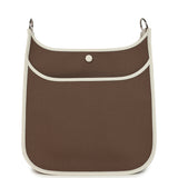 Hermes Neo Evelyne PM Etoupe Officier Canvas and Gris Pale Swift Palladium Hardware