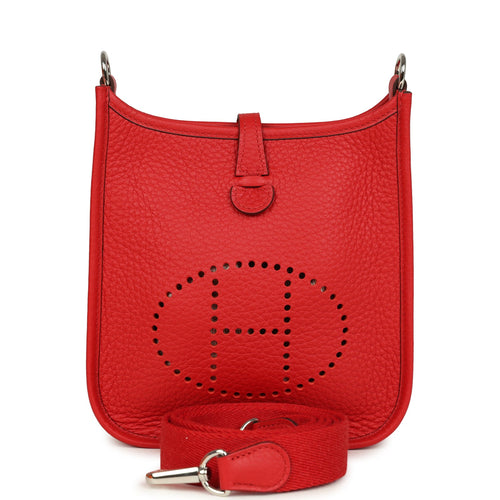 Hermes Evelyne TPM Rouge Radieux Clemence Palladium Hardware