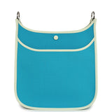 Hermes Neo Evelyne PM Bleu Azteque Officier Canvas and Vert Fizz Swift Palladium Hardware