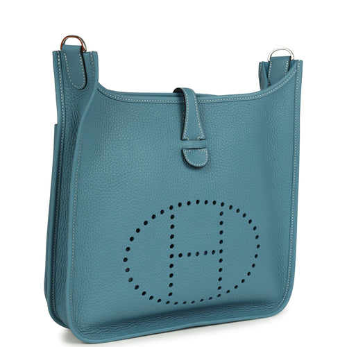 Hermes Evelyne III PM Blue Jean Clemence Palladium Hardware