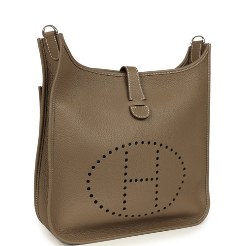 Hermes Evelyne III GM Etoupe Clemence Palladium Hardware
