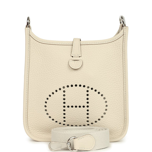 Hermes Evelyne TPM Craie Clemence Palladium Hardware