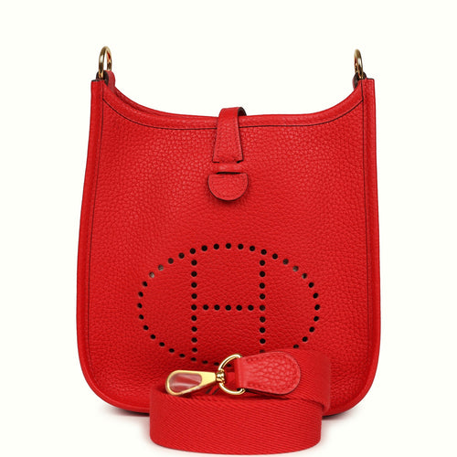 Hermes Evelyne TPM Rouge De Coeur Clemence Gold Hardware