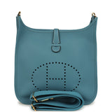 Hermes Evelyne III PM Blue Jean Clemence Gold Hardware