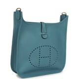 Hermes Evelyne III PM Blue Jean Clemence Gold Hardware