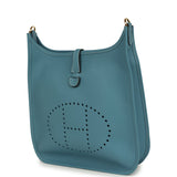 Hermes Evelyne III PM Blue Jean Clemence Gold Hardware