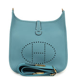 Hermes Evelyne III PM Blue Jean Clemence Gold Hardware - Thumbnail View 1