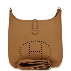 Hermes Evelyne III PM Biscuit Clemence Gold Hardware