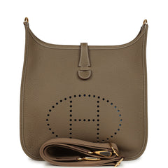 Hermes Evelyne III PM Etoupe Clemence Gold Hardware