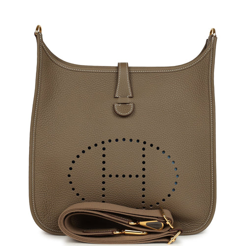 Hermes Evelyne III PM Etoupe Clemence Gold Hardware