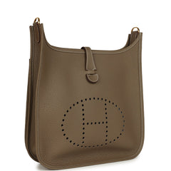 Hermes Evelyne III PM Etoupe Clemence Gold Hardware