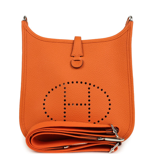 Hermes Evelyne 23 Orange Clemence Palladium Hardware
