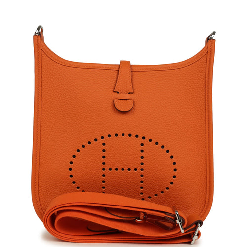 Hermes Evelyne 23 Orange Clemence Palladium Hardware