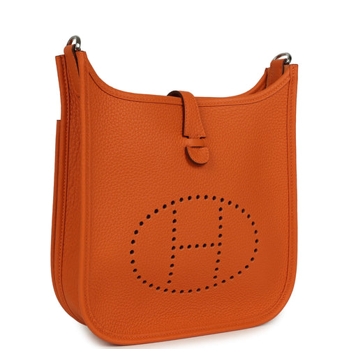 Hermes Evelyne 23 Orange Clemence Palladium Hardware