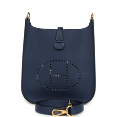 Hermes Evelyne Sellier TPM Bleu Navy Epsom Gold Hardware
