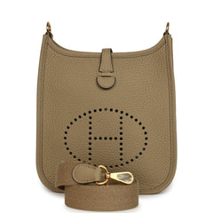 Hermes Evelyne TPM Beige Marfa Clemence Gold Hardware