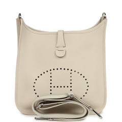 Hermes Evelyne III PM Craie Clemence Palladium Hardware