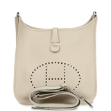 Hermes Evelyne III PM Craie Clemence Palladium Hardware