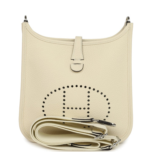 Hermes Evelyne 23 Cream Clemence Palladium Hardware