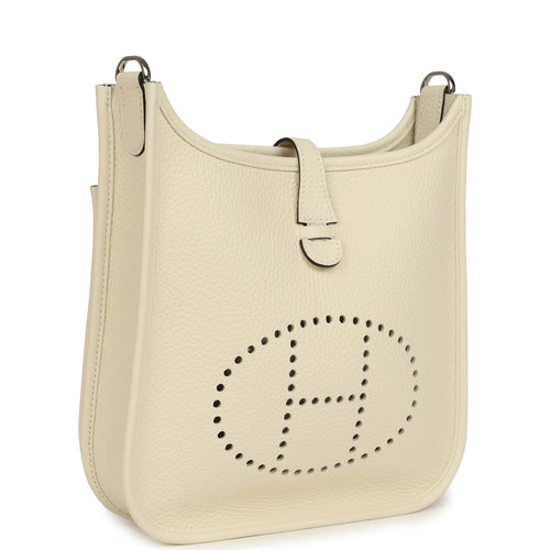 Hermes Evelyne 23 Cream Clemence Palladium Hardware