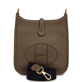 Pre-owned Hermes Evelyne TPM Etoupe Clemence Gold Hardware - Thumbnail View 1