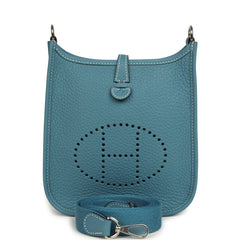 Hermes Evelyne TPM Blue Jean Clemence Palladium Hardware