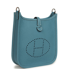 Hermes Evelyne TPM Blue Jean Clemence Palladium Hardware