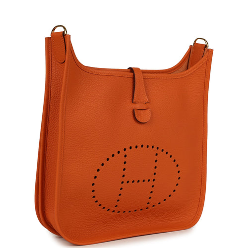 Hermes Evelyne III PM Orange Clemence Gold Hardware