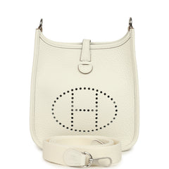 Hermes Evelyne TPM White Clemence Palladium Hardware