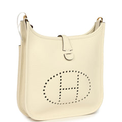 Hermes Evelyne 23 Cream Clemence Gold Hardware