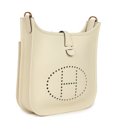 Hermes Evelyne 23 Cream Clemence Gold Hardware
