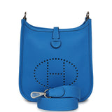 Hermes Evelyne TPM New Bleu Hydra Clemence Palladium Hardware - Thumbnail View 1